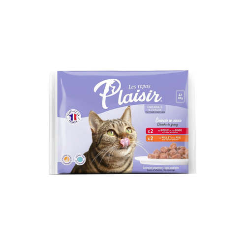 SACHETS ÉMINCÉS EN SAUCE CHAT - LES REPAS PLAISIR® - 4X85G