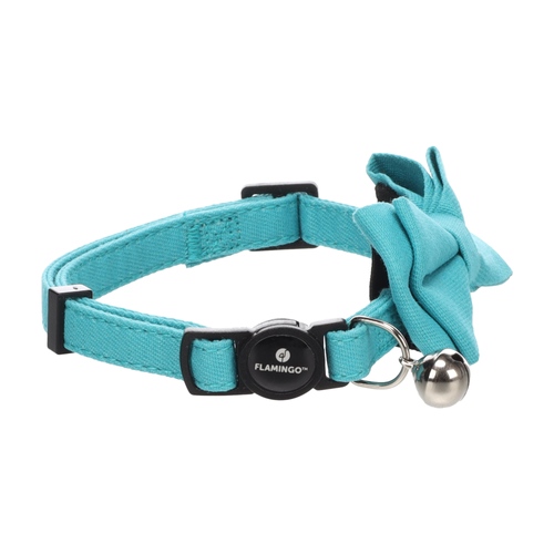 COLLIER POUR CHAT 'LOMI' FLAMINGO® - AVEC NOEUD - BLEU - 20-35CM