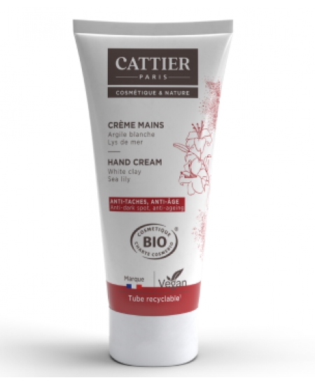 Cattier - Crème Mains anti taches et anti âge Argile blanche Lys de mer - 75 ml