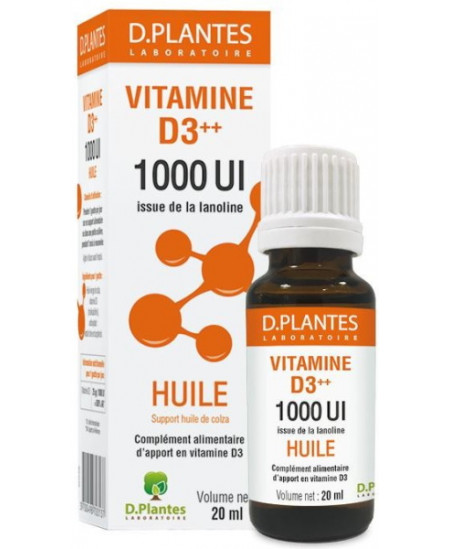 D.Plantes - Vitamine D3++ 1000 UI Huile - Flacon 20 ml