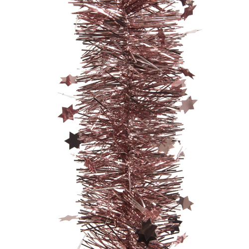GUIRLANDE SCINTILLANTE VIEUX ROSE/BRILLANT AVEC ÉTOILES - 270CM