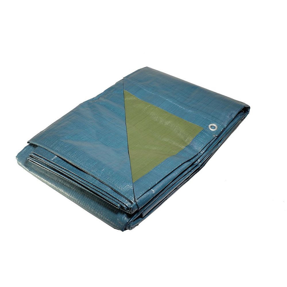 Bâche de jardin 8 × 12 m Bleue et verte Polyéthylène 150g/m²