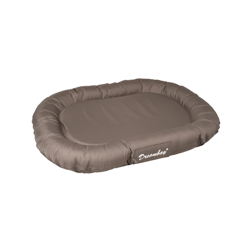 COUSSIN POUR CHIEN DREAMBAY® FLAMINGO™️ - OVALE TAUPE - 120x90x16CM
