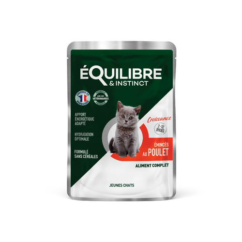 POCHON ÉMINCÉS CHATON - ÉQUILIBRE & INSTINCT® CROISSANCE - POULET - 85G