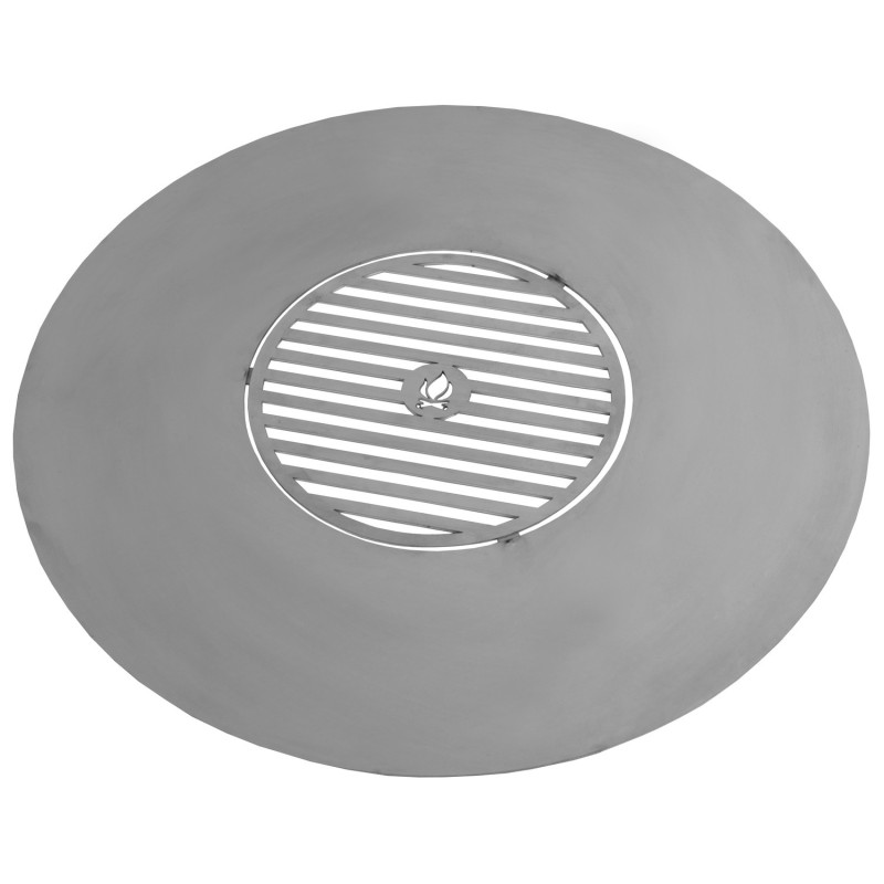 Plaque en acier inox pour Brasero 82 cm avec une grille 37 cm - Réf 222405