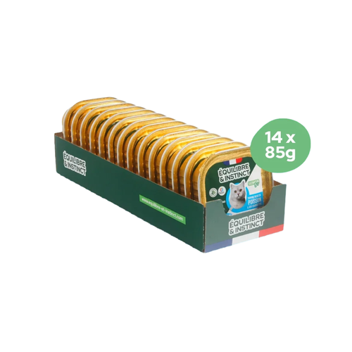 TERRINE CHAT SENIOR 9+ ÉQUILIBRE & INSTINCT® - POISSON & COURGETTES - 14X85G