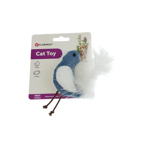 JOUET POUR CHAT FLAMINGO® MEDY OISEAU BLEU - 17CM