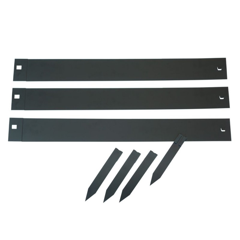 Bordure de jardin métal noir 10 cm - Lot de 3 lattes 2,64 m