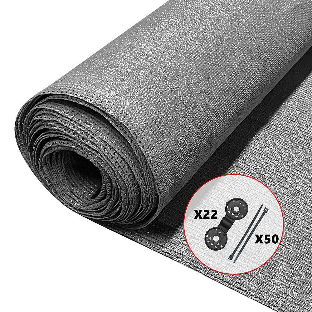 Brise vue occultant en HDPE 150g/m² 1 × 10m avec attaches de fixation gris VOUNOT