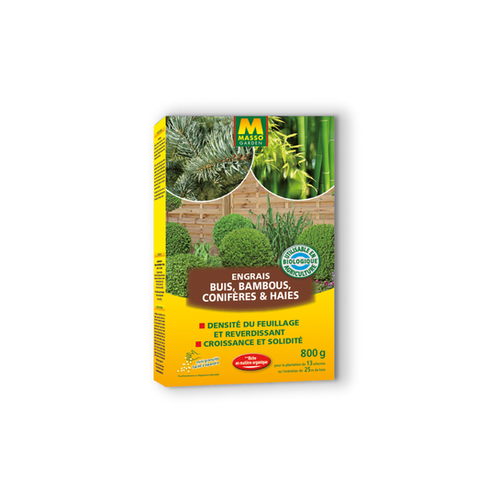 ENGRAIS BUIS, BAMBOUS, CONIFÈRES & HAIES MASSO® - 800G