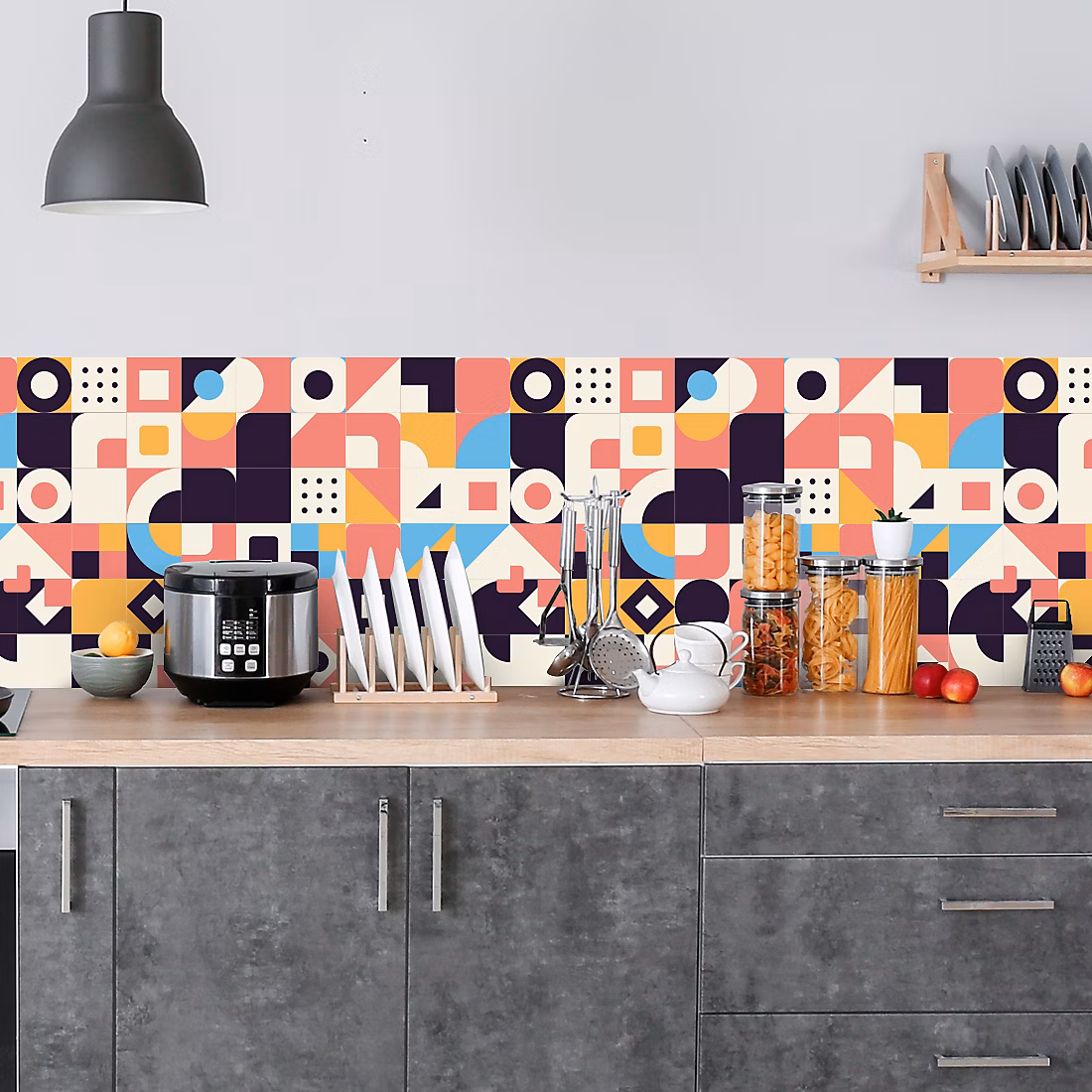 Crédence adhésive décoration rétro 50 × 400 cm