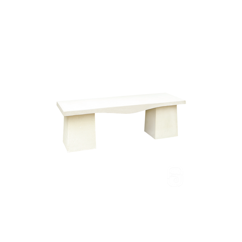 Banc droit en béton blanc ou gris