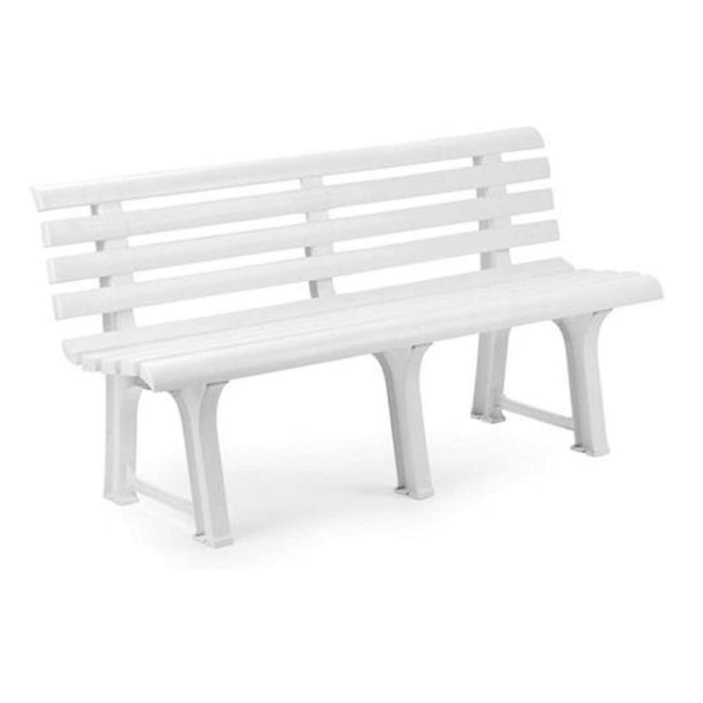 Salon et mobilier de jardin – Banc de jardin dmora 2 personnes en polypropylene blanc longueur 145 cm