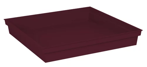 La solution pour votre jardin：Soucoupe carrée en plastique rouge Bourgogne Eda Toscane - 40 x 40 cm