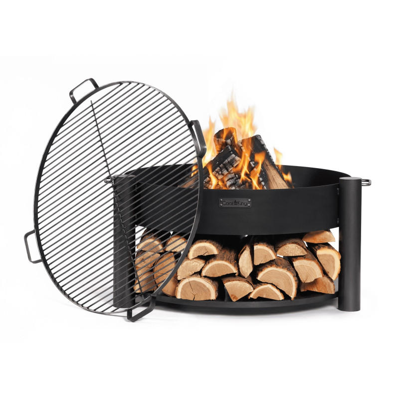 Brasero de jardin MONTANA 80 cm avec grille de cuisson en acier