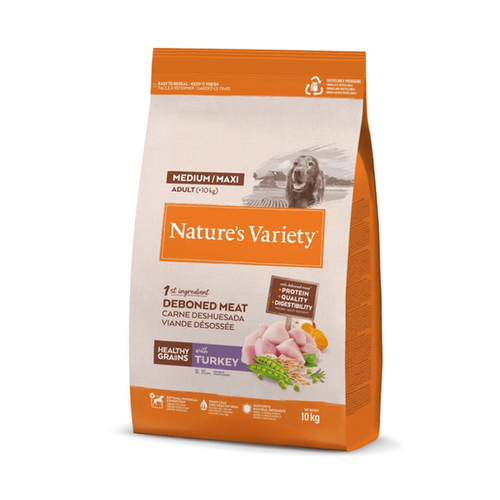 CROQUETTES CHIEN NATURE'S VARIETY® HEALTHY GRAIN MEDIUM/MAXI DINDE - 10KG