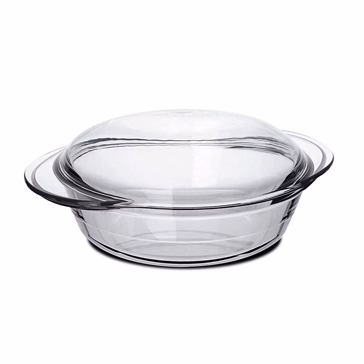 Cocotte ronde avec couvercle – casserole avec poignées en verre, capacité 0.7 L, Longueur 19.5 x Profondeur 15.9 x Hauteur 6.5 cm