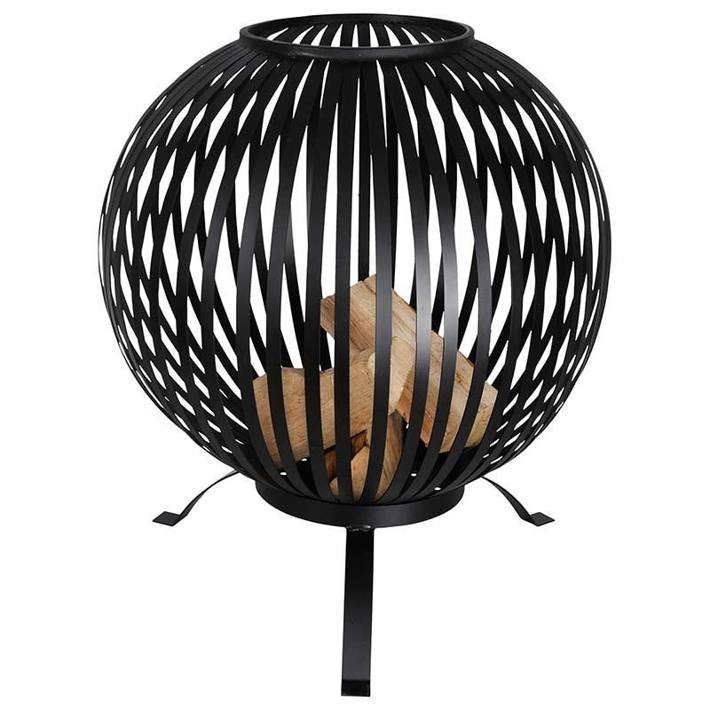 Brasero de jardin ajouré noir - Chauffage extérieur design
