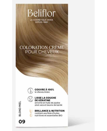 Beliflor Coloration Crème pour Cheveux 09 Blond Miel