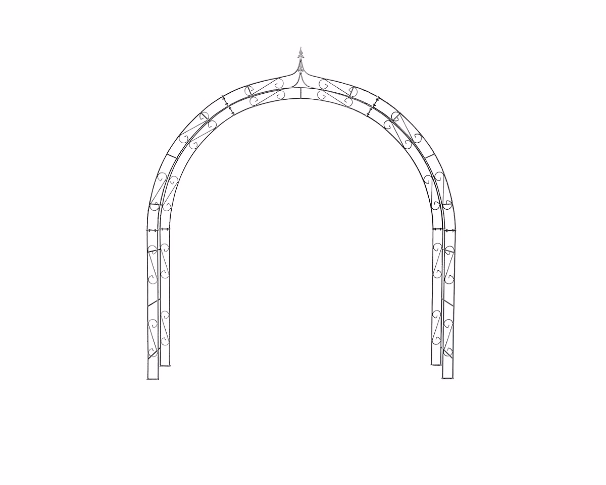 Arche de jardin ALEX sommet pointu – 240 cm Galvanisé