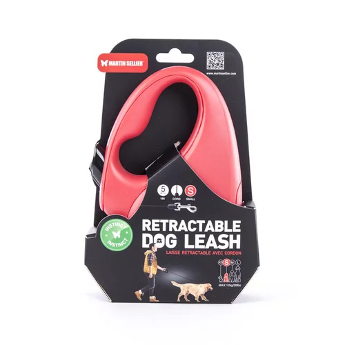 Extérieur facile：Laisse cordon avec enrouleur Instinct rouge 5 m