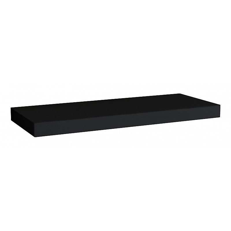 Étagère murale – étagère alvéolée, étagère en bois, noire, 60 × 25 × 3,8 cm, Minerva