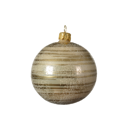 BOULE EN VERRE MAT AVEC RAYURES DORÉES