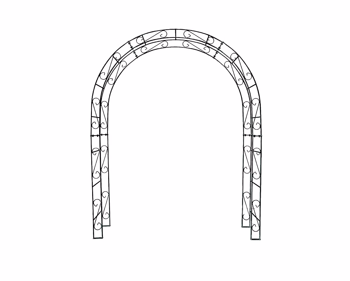 Arche de jardin ALEX sommet arrondi – 180 cm revêtement en poudre noir