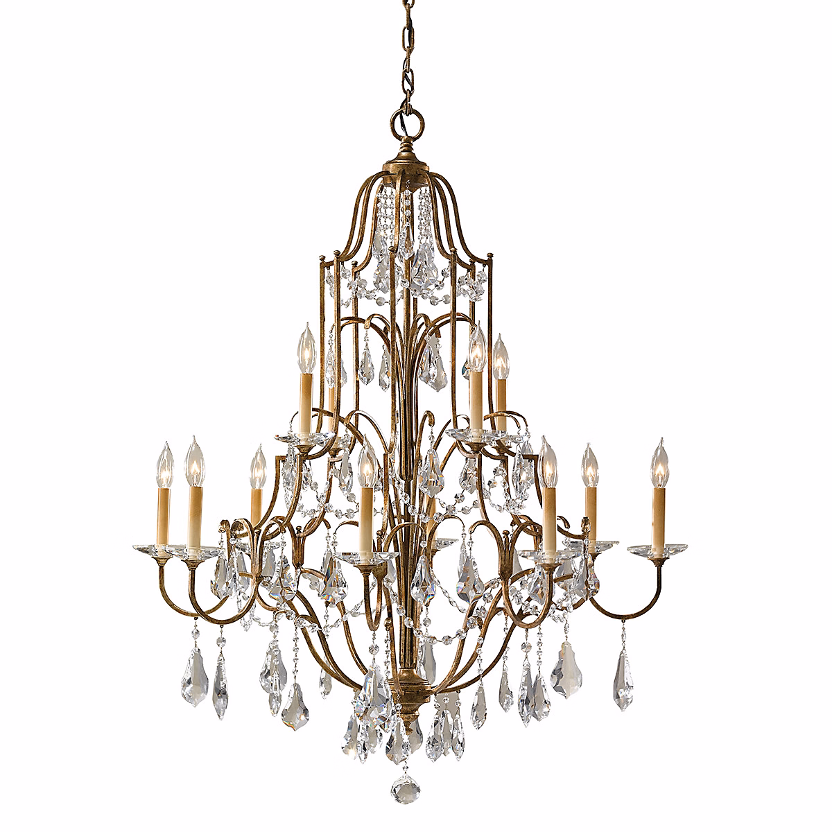 Elstead Valentina – Lustre à 12 lumières à plusieurs niveaux, bronze oxydé