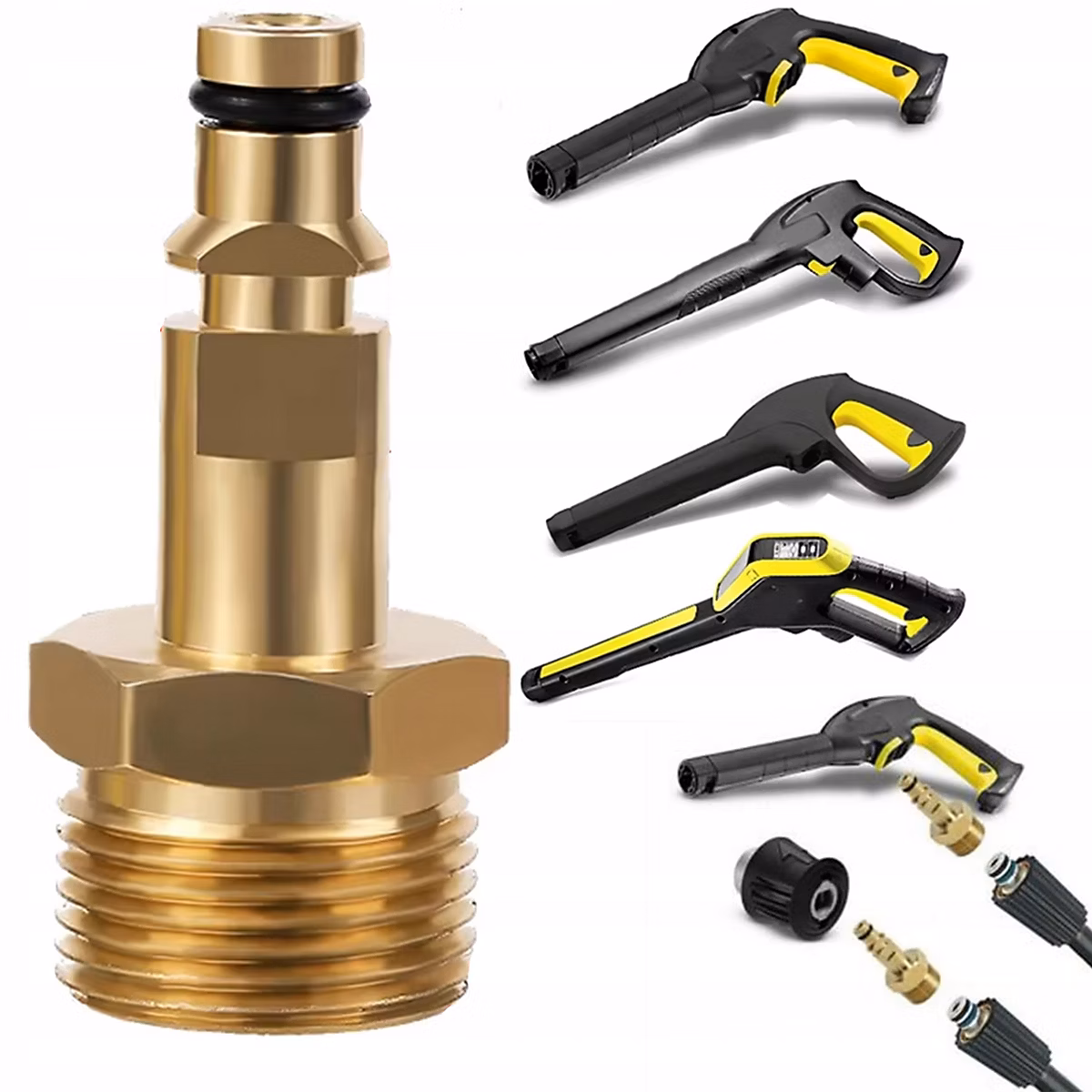 Adaptateur M22 vers Quick Connect – Raccord Rapide, Filetage M22 × 1,5, Compatible avec Kärcher K2-K7