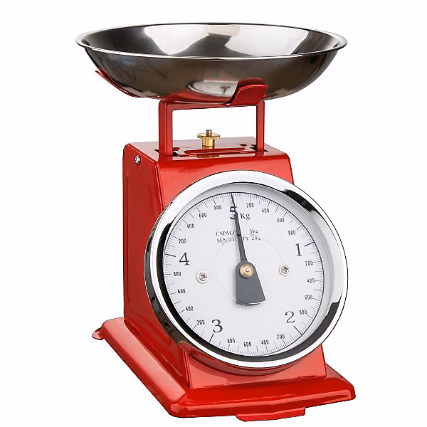 Balance de cuisine mécanique 5kg- 20g rouge Ogo 7915011 – Réf. HORPXYIRT4142444457