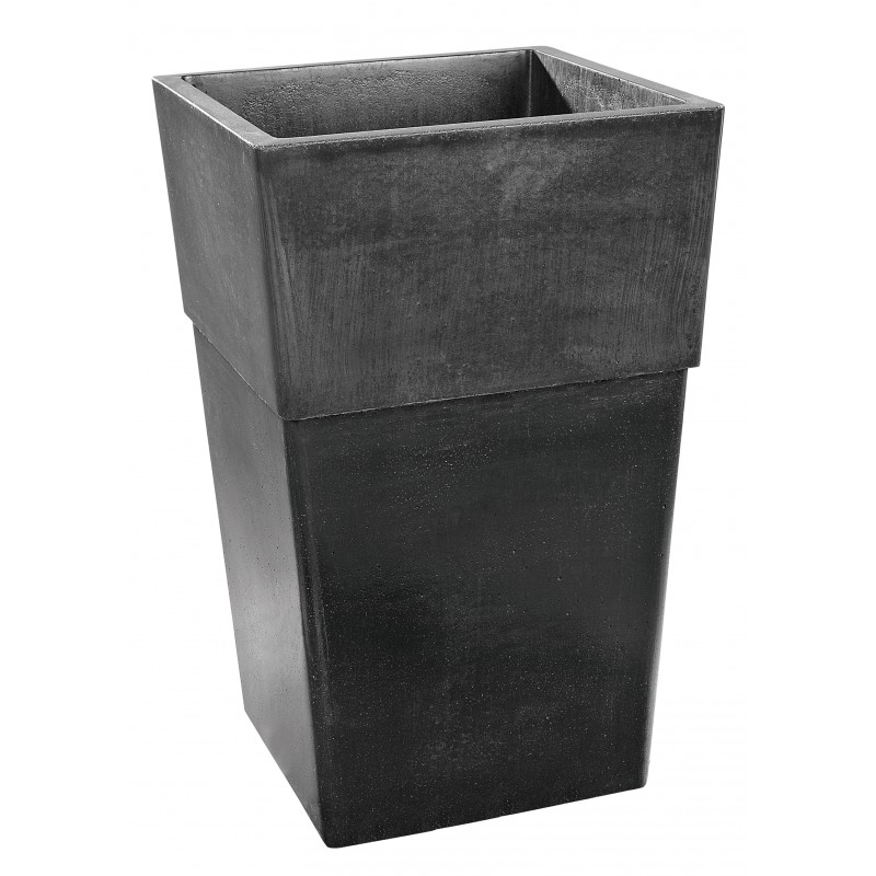 Vase Carre Haut. 70Cm en béton ciré Ardoise