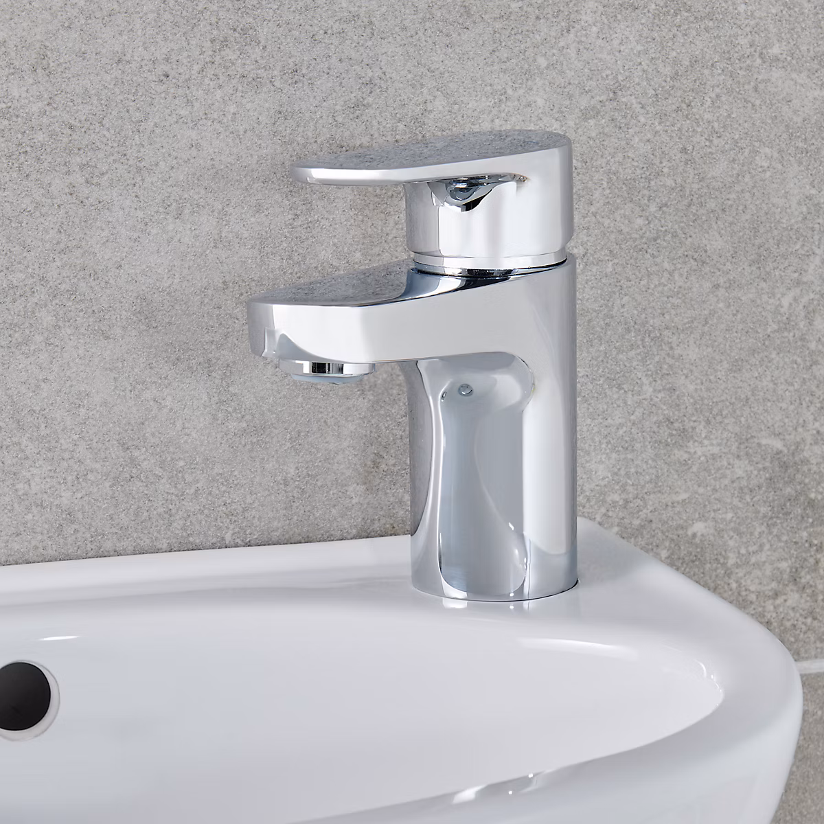 Mitigeur de lavabo chromé taille S avec bonde clic – clac, GoodHome Cavally