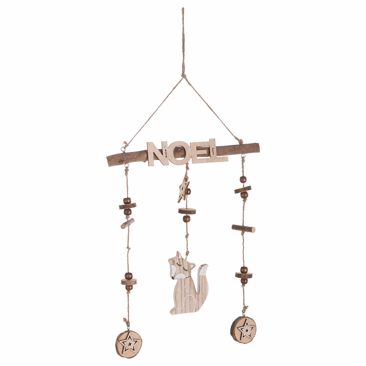 Décoration de Noël à suspendre en bois Marron – L. 45 x l. 1 x H. 20 cm, A L'ORÉE DES BOIS