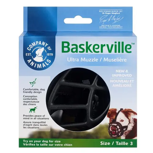 Sélection malin：Muselière pour chien noire caoutchouc thermoplastique Baskerville Ultra – Taille 3