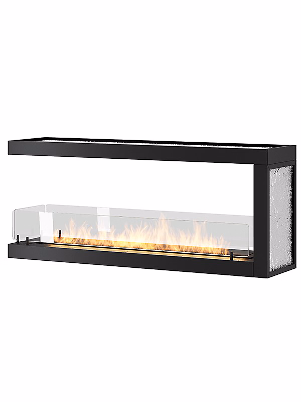 Cheminée Au Bioéthanol Encastrable Design U1200 Avec Vitre Ouverte Sur 3 Côtés Brûleur 3 Litres – Réf. FTJFONOBJ8588460487