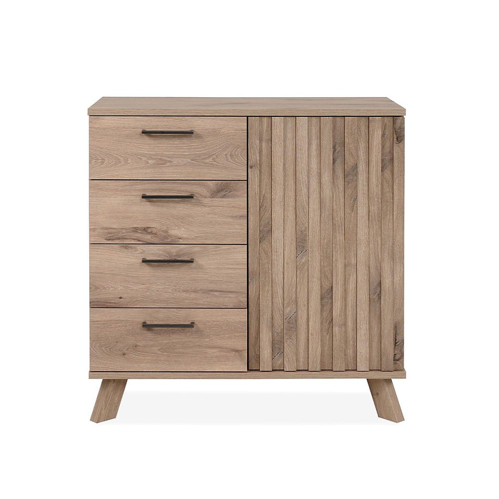 Buffet 4 Tiroirs 1 Porte Décor Chêne L85 cm – OPOLE