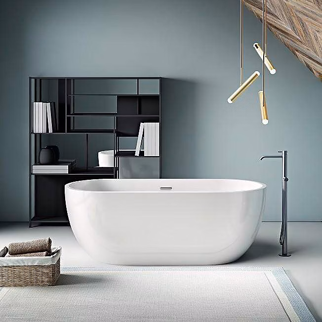 Baignoire îlot design ovale BOSTON blanche 180 cm – Réf. NKUSPRHLA9180838016