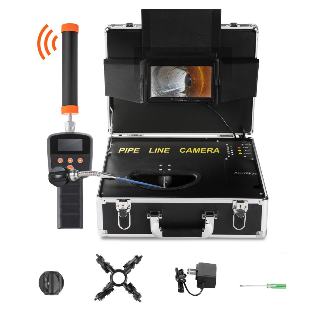 SucceBuy Caméra d'Inspection Canalisation d'Égout Sonde 512Hz Écran 7'' Câble 30m