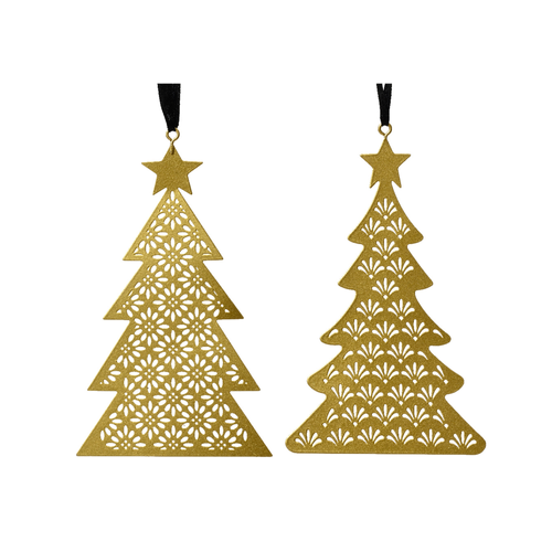 SUSPENSION EN FER SAPIN OR - H13,5CM