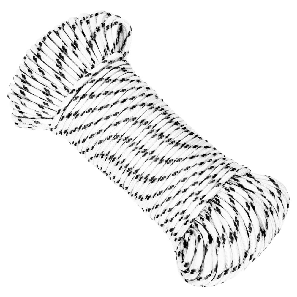vidaXL Corde de bateau tressé Blanc 3 mmx50 m Polyester