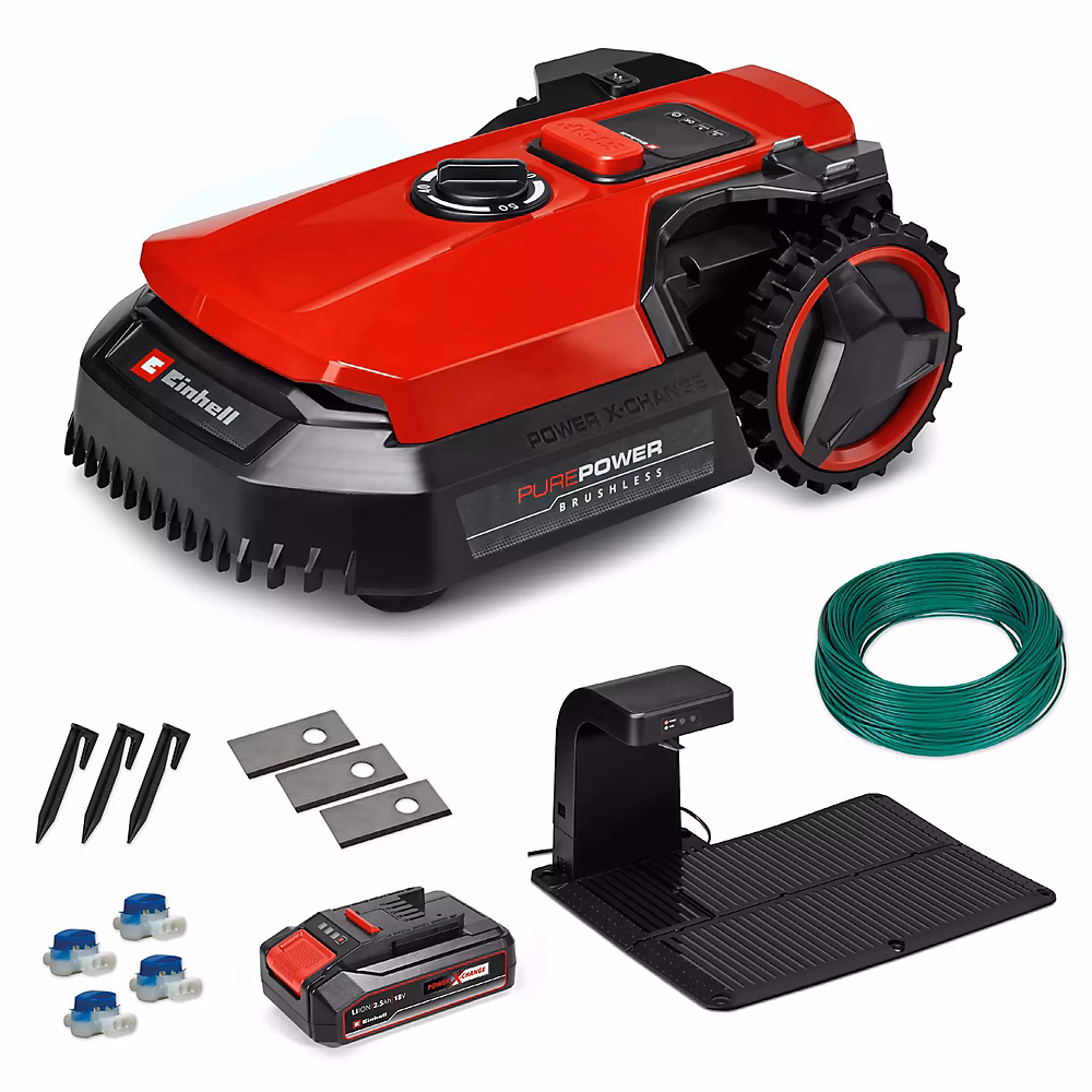 Einhell Robot tondeuse FREELEXO 500 – 18V, brushless, programmable via appli, capteurs sécurité