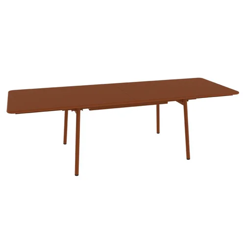 Idée pour le jardin：Table extensible Monceau coloris rouge en acier Fermob - 165/255 x 74 cm