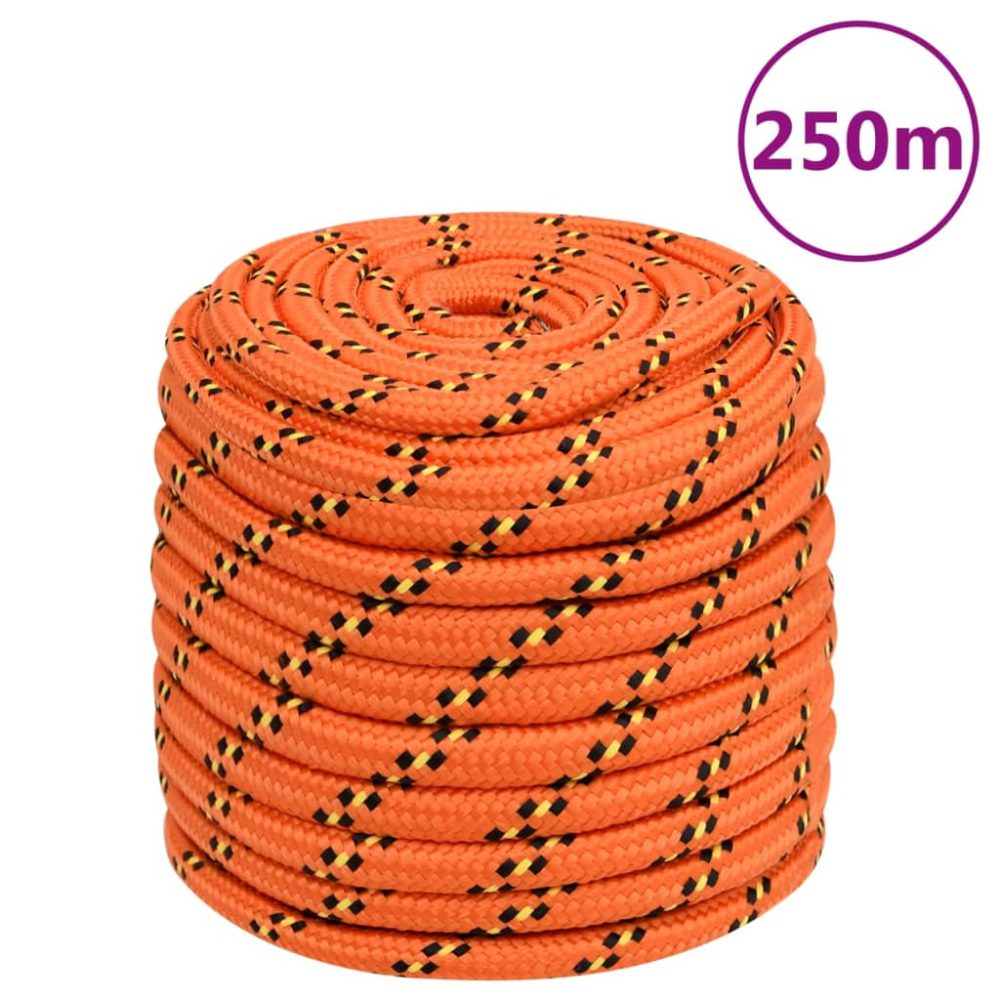 vidaXL Corde de bateau Orange 16 mm 250 m Polypropylène