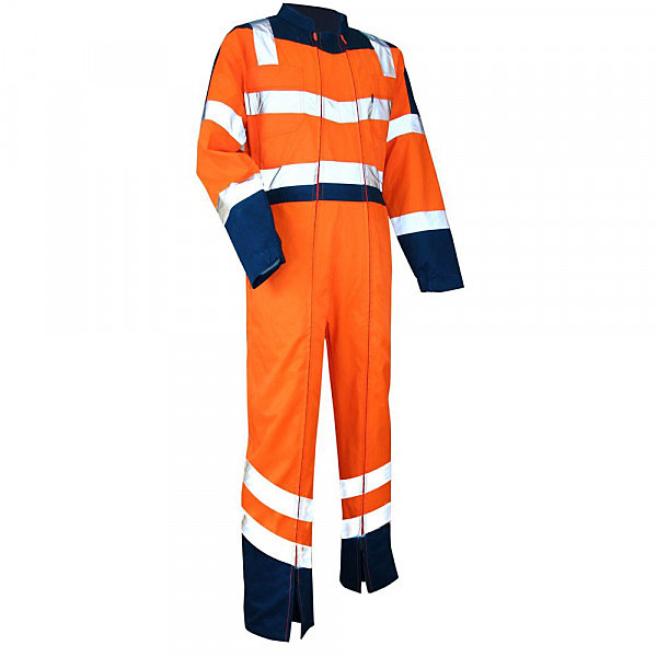 Combinaison de travail bicolore haute visibilité 2 zips – orange et bleu, taille XS, 4080 VIGILANCE LMA