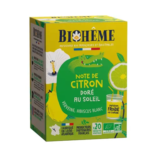 Maison & extérieur:Infusion bio Biohême note de citron doré au soleil - 20 infusettes