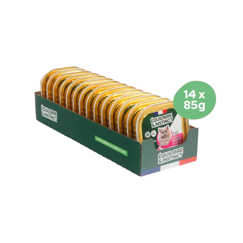 TERRINE POUR CHAT ÉQUILIBRE & INSTINCT® - SAUMON & COURGETTES - 14X85G
