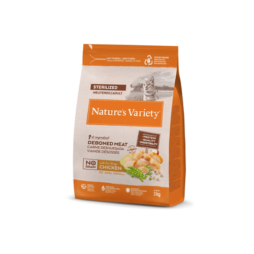 CROQUETTES CHAT NATURE'S VARIETY® NO GRAIN STERILIZED POULET - 3KG