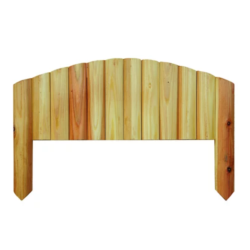 Extérieur essentiel：Bordure rigide ½ rondin arc pin séché Robin - L 55 x H 15 cm