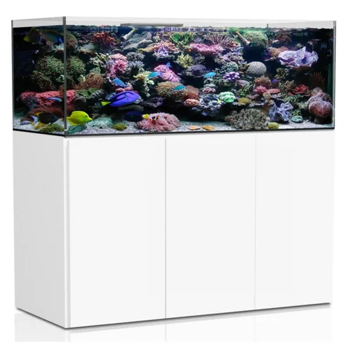 Un choix malin pour l’extérieur：Aquarium blanc, silencieux AQUA MEDIC - modèle Armatus 575 XD, avec meuble - 575L